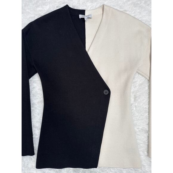 & Other Stories Stockholm Atelier Colorblock Wrap black & cream Cardigan XS - Picture 3 of 15